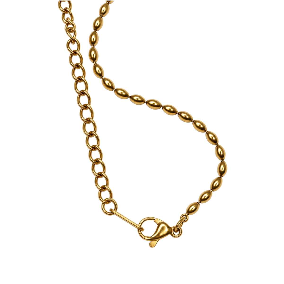 Set 02: Gold-tone brown-inset rectangular pendant, detail view.