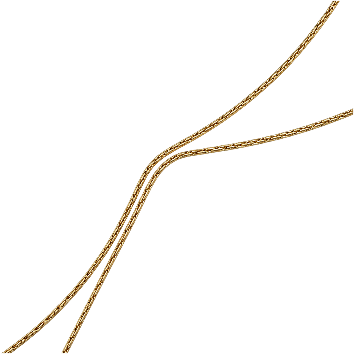 Set 07: Gold-tone single cube chain, detail view.