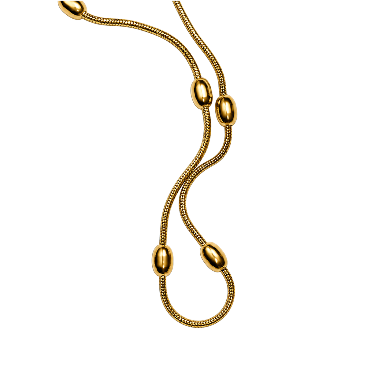 Set 08: Gold-tone station chain, detail view.