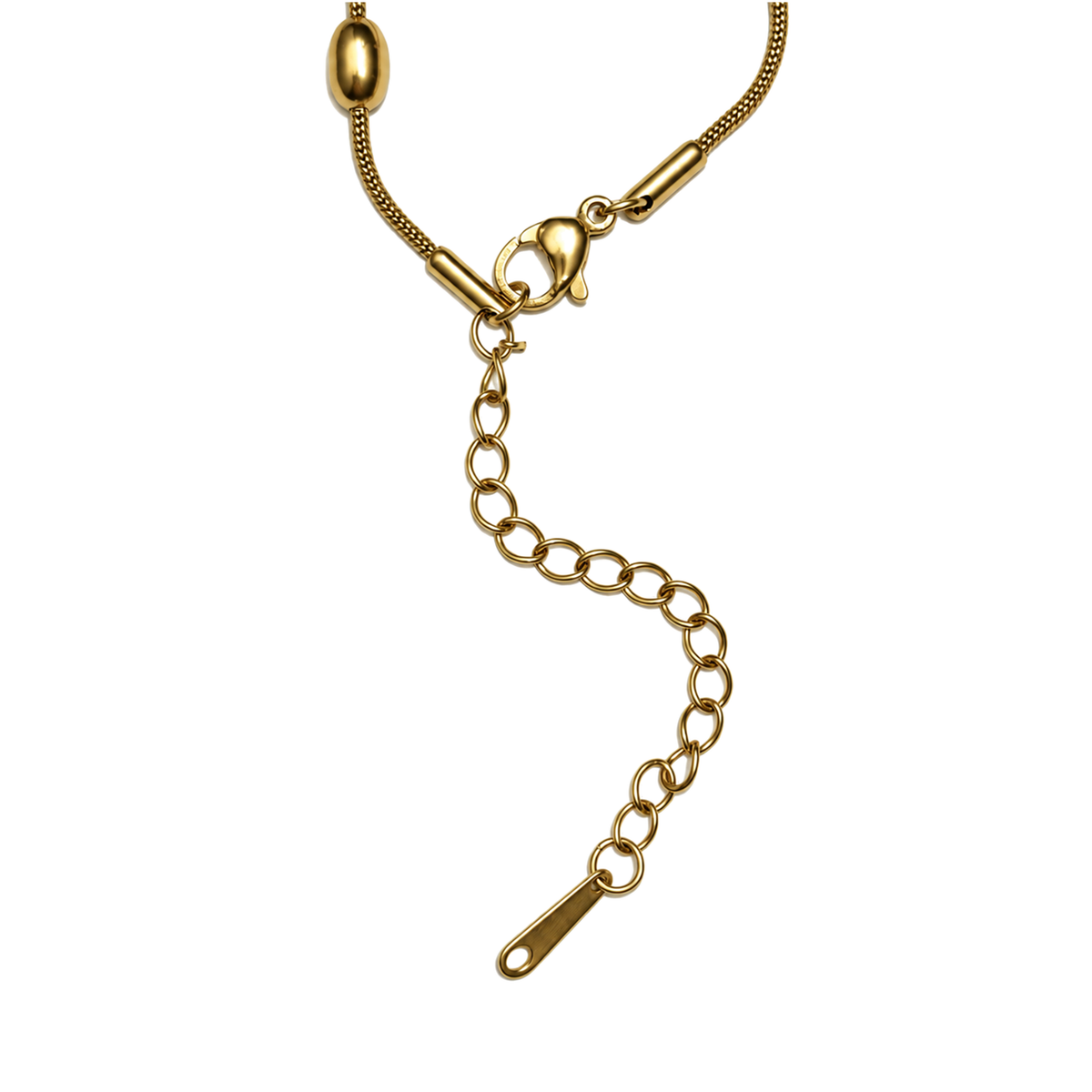 Set 08: Gold-tone station chain, detail view.